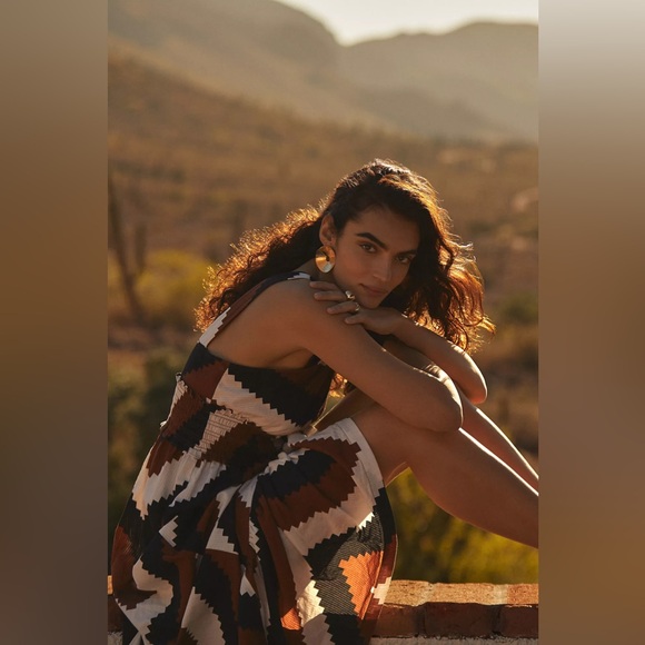 🥥Anthropologie Plenty by Tracy Reese Printed Halter Maxi Dress, M - Picture 6 of 9